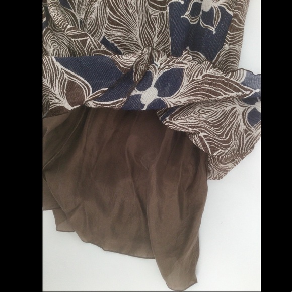 Trina Turk summer fall size 6 Fitted Brown & Blue Dressy Dress - Picture 8 of 11